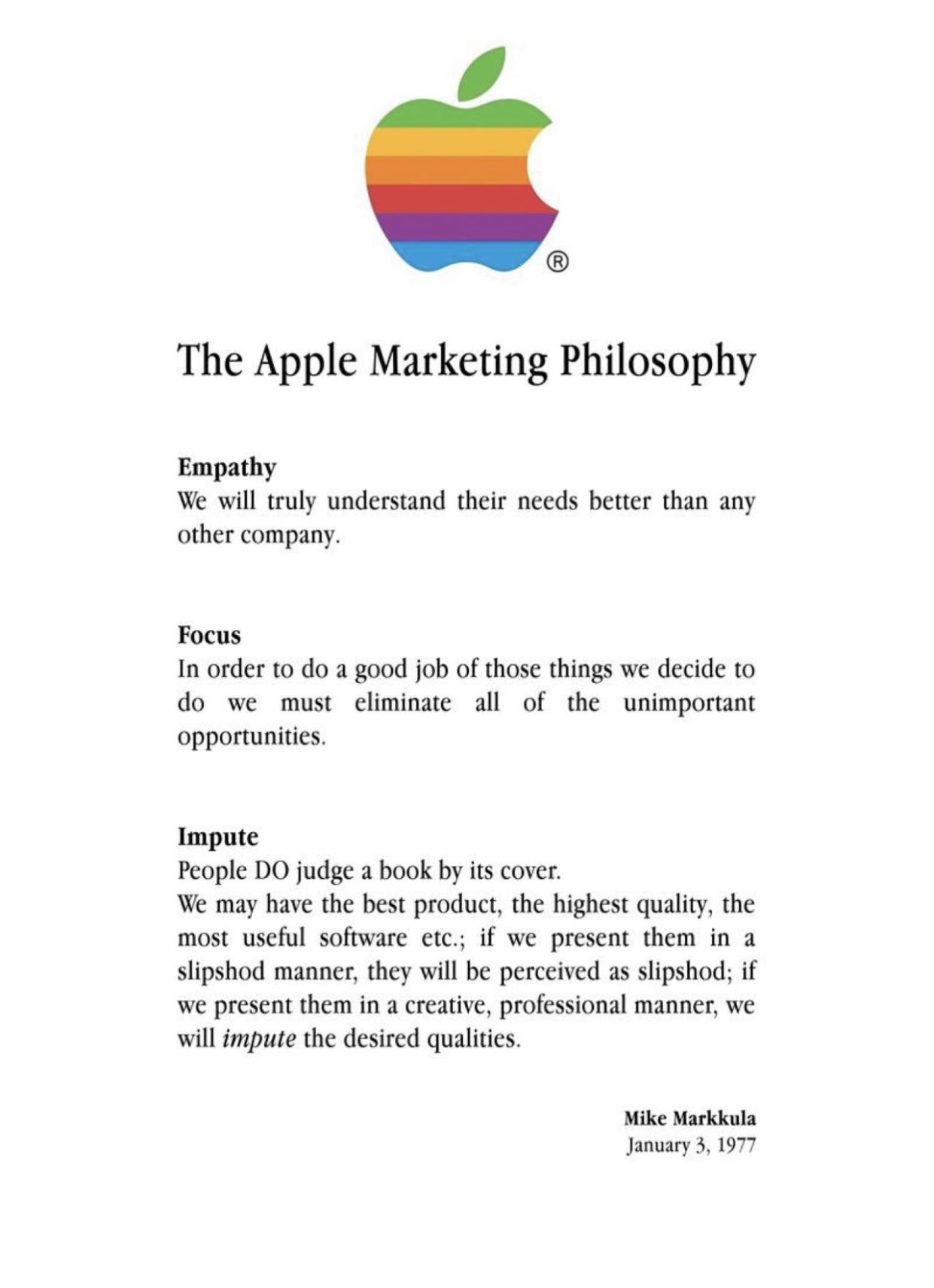 apple marketing philsosophy